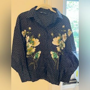 Polka dot and flower blouse